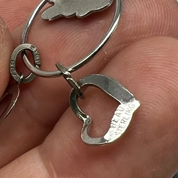 158. 925 Sterling signed Beau charm pendant necklace on Italy Sterling chain. - Picture 9 of 12